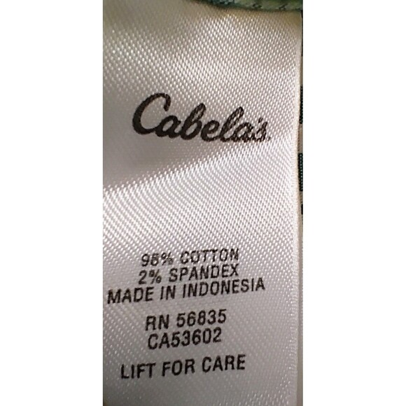 Women's Cabela's Green Plaid Roll-Tab Sleeve Button-Up Shirt Top Size‎ PS - Picture 3 of 4